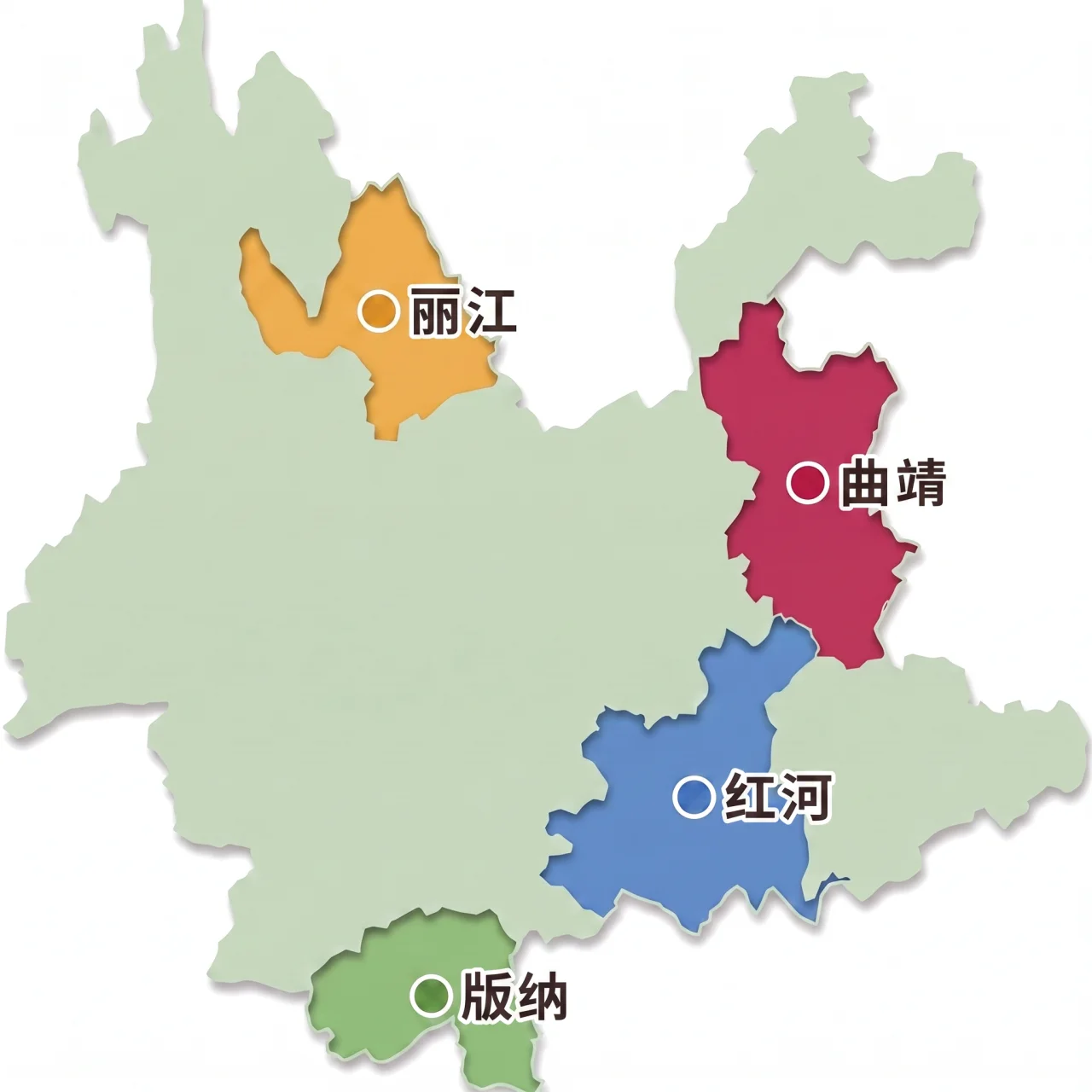 云南四大产区分布图